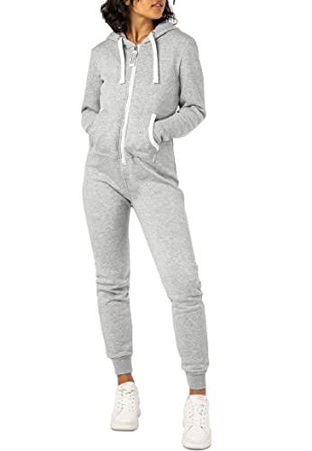 Eight2Nine Damen Sweat Overall Einteiler Onesie Light-Grey L/XL von Eight2Nine