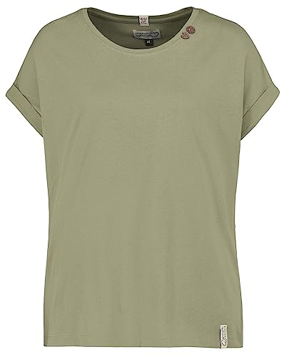 Eight2Nine Damen T-Shirt LETN-064 Loose Fit Kurzarmshirt Washed Olive L von Eight2Nine