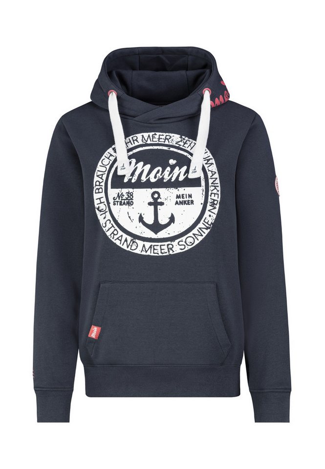 Eight2Nine Kapuzenpullover Damen Hoodie mit Küstenbackprint Sweater, Kapuzensweatshirt mit Kängurutasche, mit Kapuze von Eight2Nine