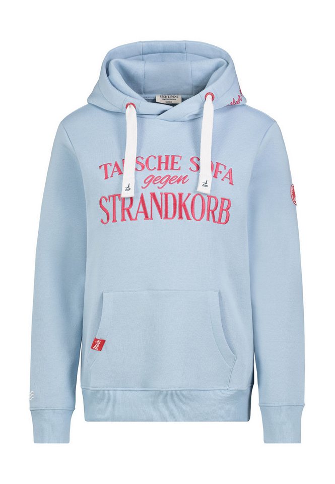Eight2Nine Kapuzenpullover Damen Küstenhoodie bestickt Sweater, Kapuzensweatshirt mit Kängurutasche, mit Kapuze von Eight2Nine