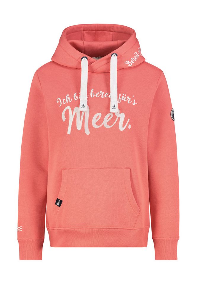Eight2Nine Kapuzenpullover Damen Küstenhoodie bestickt Sweater, Kapuzensweatshirt mit Kängurutasche, mit Kapuze von Eight2Nine