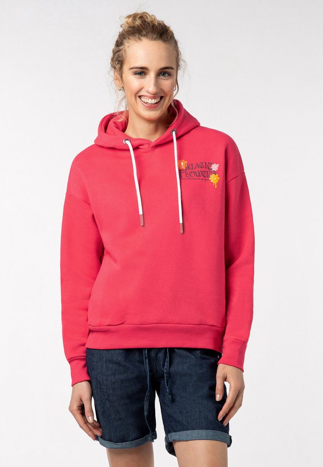 Eight2Nine Kapuzenpullover Damen Sweathoodie Kapuzenpullover mit Blumen Backp Sweater, Kapuzensweatshirt mit seitl. Eingrifftaschen, mit Kapuze von Eight2Nine