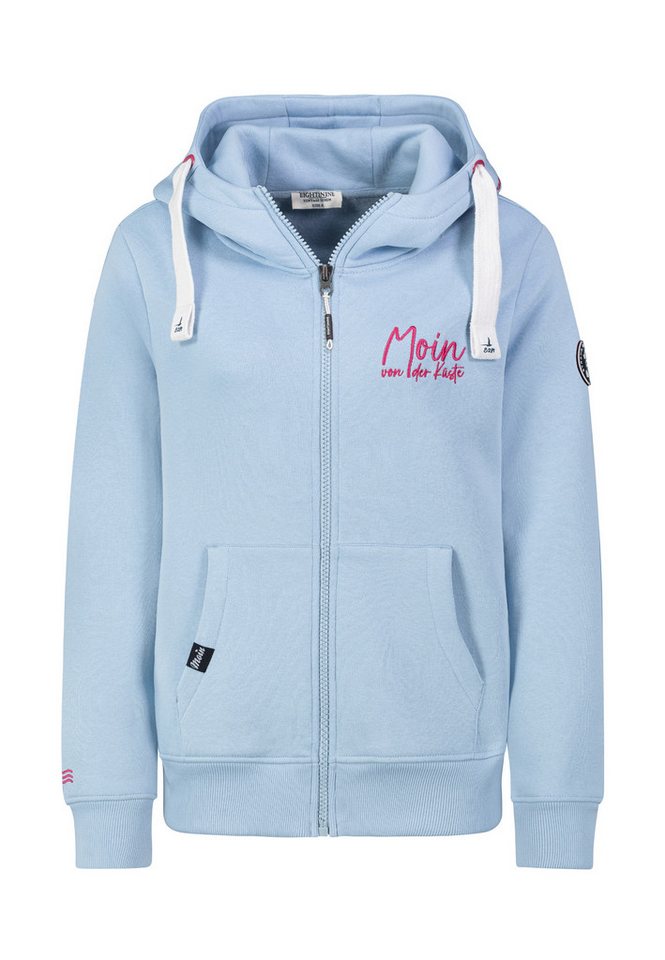 Eight2Nine Kapuzensweatjacke Damen Jacke mit mit Moin Bestickung Hoodie, Kapuzenpullover, Zipperjacke mit Kängurutasche und Kapuze von Eight2Nine