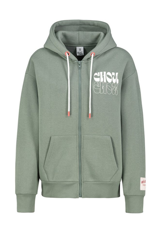 Eight2Nine Kapuzensweatjacke Damen ZIP Sweatjacke mit Backprint Hoodie, Kapuzenpullover, Zipperjacke mit Kängurutasche und Kapuze von Eight2Nine