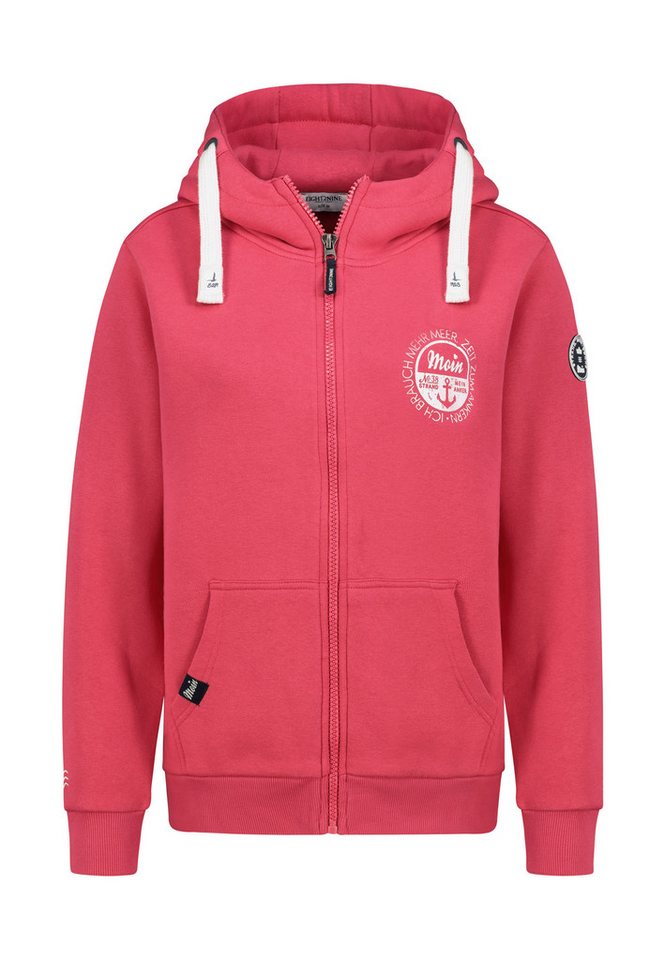 Eight2Nine Kapuzensweatjacke Damen Zipperjacke mit Küstenbackprint Hoodie, Kapuzenpullover, Zipperjacke mit Kägurutasche, mit Kapuze von Eight2Nine