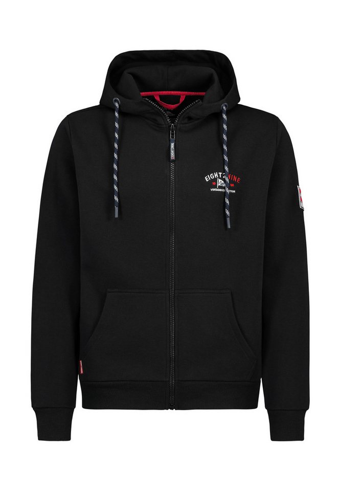 Eight2Nine Kapuzensweatjacke Herren Sweatjacke mit Brustprint und Kapuze Sweatshirtjacke, Kapuzenpullover mit großer Kapuze von Eight2Nine