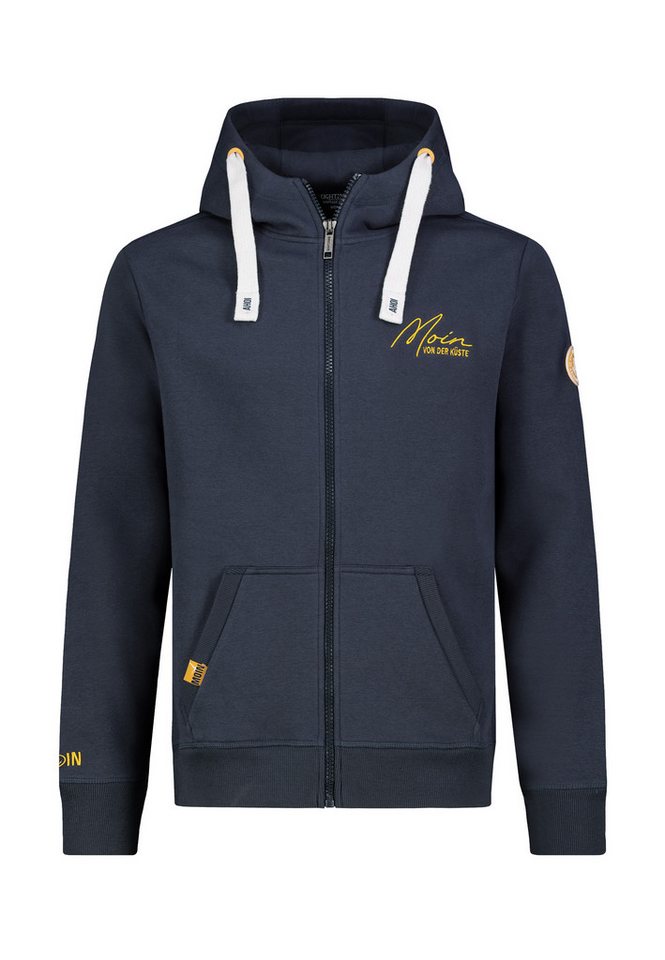 Eight2Nine Kapuzensweatjacke Herren Sweatjacke mit Mini Küstenprint Sweatshirtjacke, Kapuzenpullover von Eight2Nine