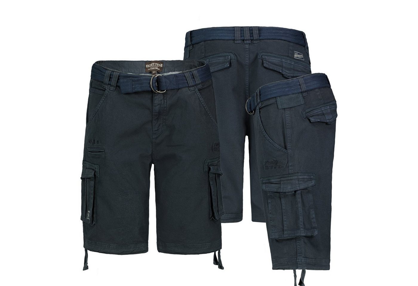 Eight2Nine Shorts Herren Cargo Shorts kurze Hose Bermuda Knielang Short Sommer + Gürtel von Eight2Nine