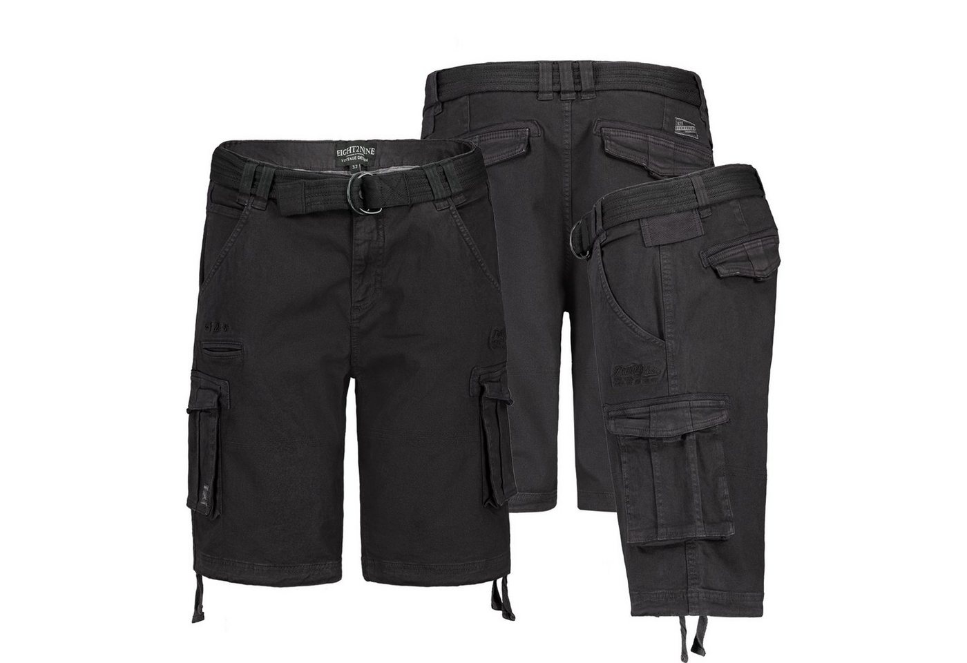 Eight2Nine Shorts Herren Cargo Shorts kurze Hose Bermuda Knielang Short Sommer + Gürtel von Eight2Nine