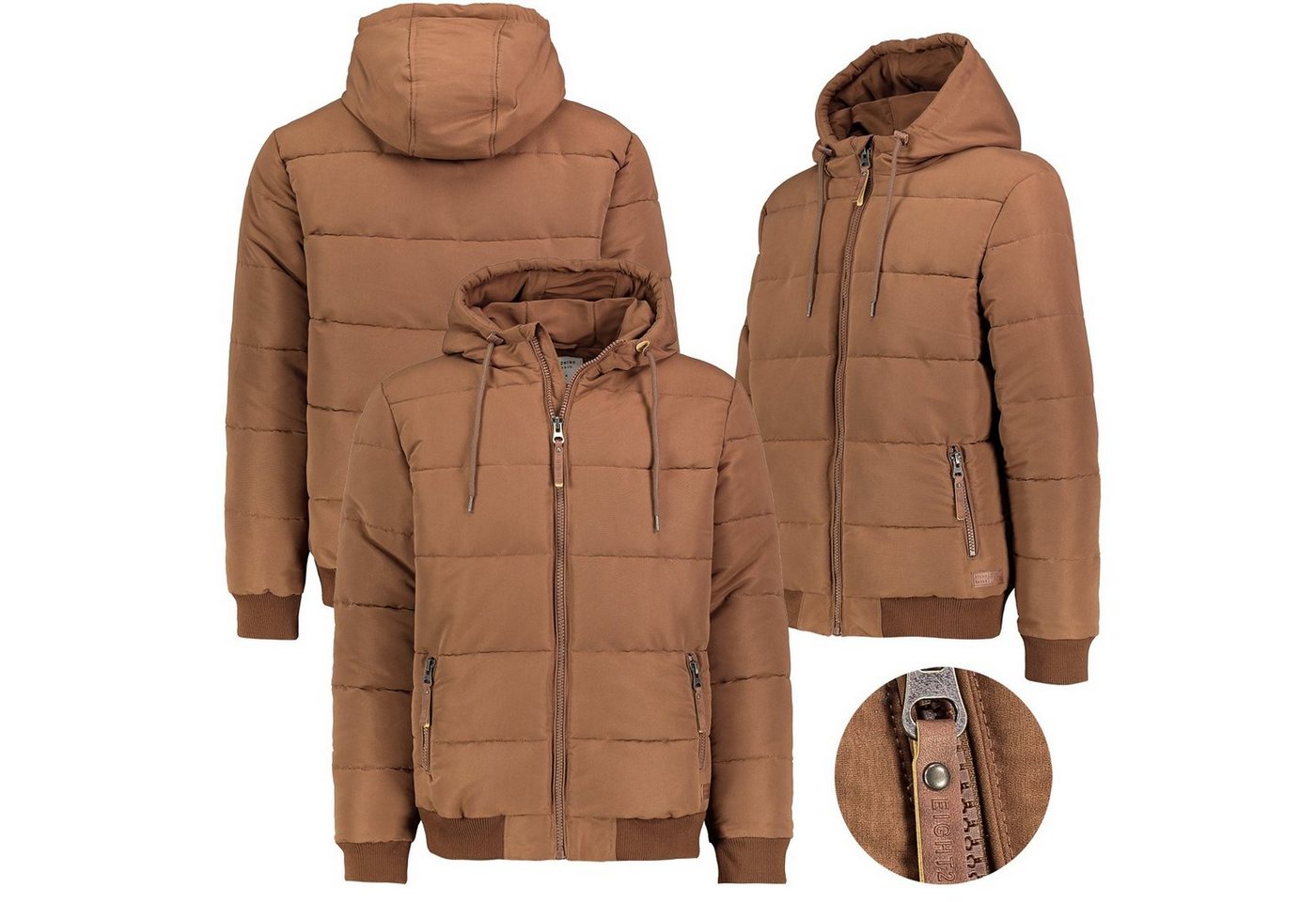 Eight2Nine Steppjacke Herren Winter Jacke Steppjacke Kapuzenjacke Stehkragen Warm Gesteppt von Eight2Nine