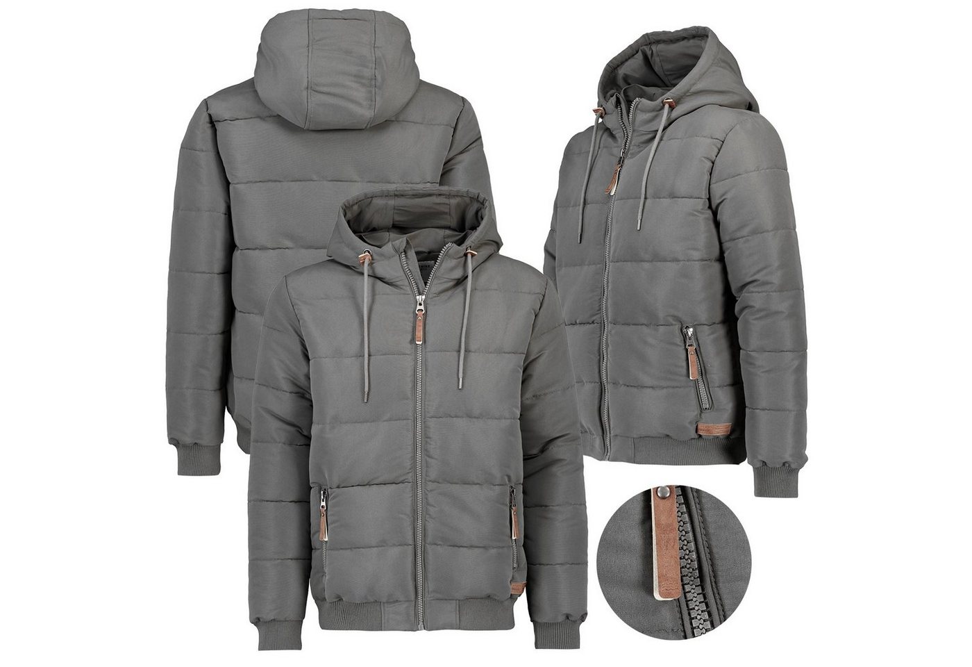 Eight2Nine Steppjacke Herren Winter Jacke Steppjacke Kapuzenjacke Stehkragen Warm Gesteppt von Eight2Nine