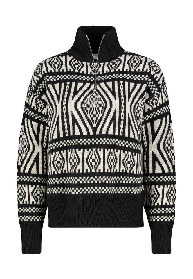 Eight2Nine Strickpullover Damen Pullover langarm Halfzip Alloverprint Halfzip-Stehkragen, überschnittene Schultern Eight2Nine Strickpullover Damen Pullover langarm Halfzip Alloverprint Halfzip-Stehkragen, überschnittene Schultern von Eight2Nine