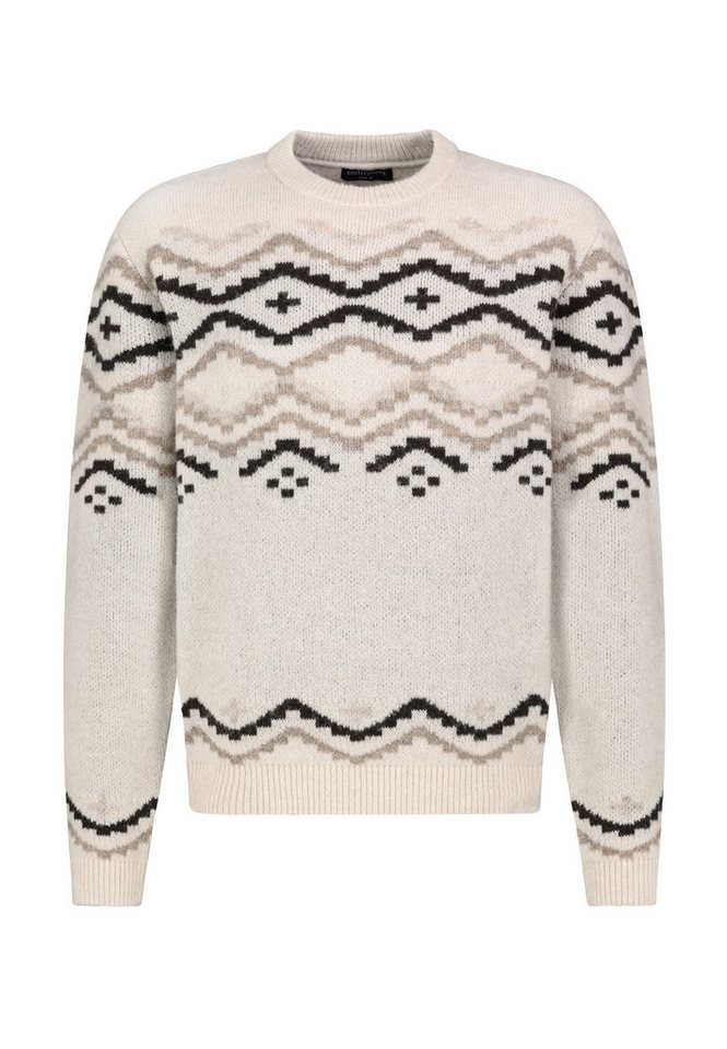 Eight2Nine Strickpullover Herren Jacquard Pullover Strick langarm Pullover langarm, Rundhalsausschnitt von Eight2Nine