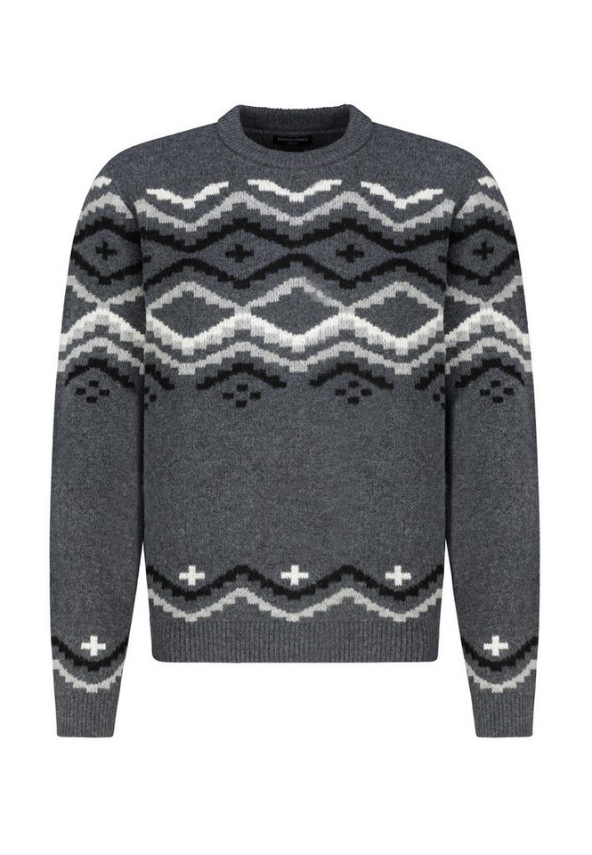 Eight2Nine Strickpullover Herren Jacquard Pullover Strick langarm Pullover langarm, Rundhalsausschnitt von Eight2Nine