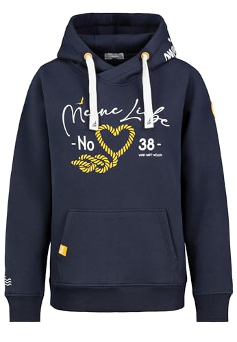 Eight2Nine Sublevel Damen Hoodie mit Küstenprint - Entspannter Strandflair für lässige Tage an der Küste und in der Stadt Dark-Blue L von Eight2Nine