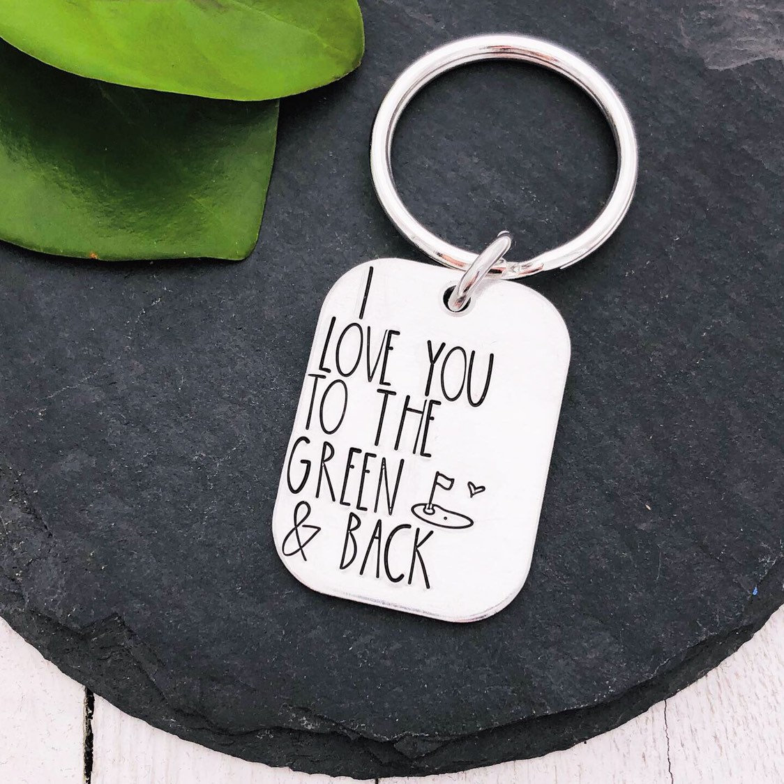 Für Golfer I Love You To The Green & Back - Handgestempelter Sport-Liebhaber-Schlüsselanhänger Von Eight9 Designs von Eight9Designs