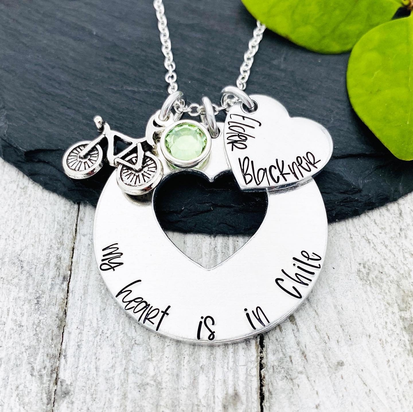 Personalisiert - Mein Herz Ist in Mit Namen Und Ort Missionar Halskette Hand Gestempelt Für Hlt-Missionare Personalisiert - Mein Herz Ist in Mit Namen Und Ort Missionar Halskette Hand Gestempelt Für Hlt-Missionare von Eight9Designs