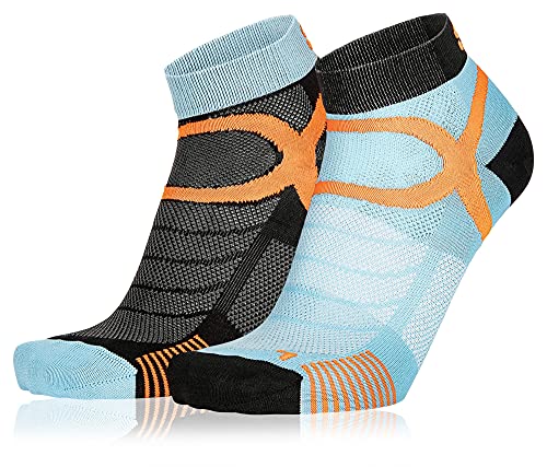 Eightsox Color 3 Edition 2-pack Blau-Schwarz - Atmungsaktive schnelltrocknende Sportsocken, Größe EU 39-41 - Farbe Black von Eightsox