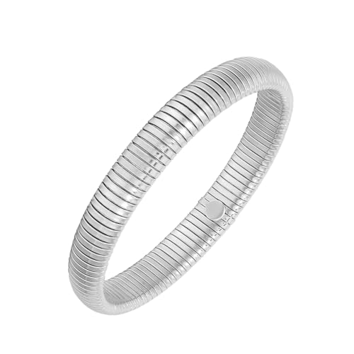 Eigso 10MM Silber Chunky Armreif Armband für Frauen Männer Vintage Mode breite Armband Armbänder für Frau Mann von Eigso