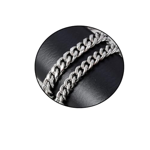 Eigso 2 Stück Edelstahl Kette Link Armband Set für Männer Frauen robuste Cuban Link Armbänder für Männer Freunde Ehemann Papa von Eigso