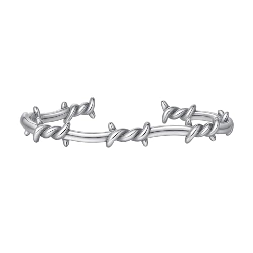Eigso Edelstahl-Armspange Punk-Armband für Männer Frauen Twisted Gothic Stacheldraht-Armband für Mann von Eigso
