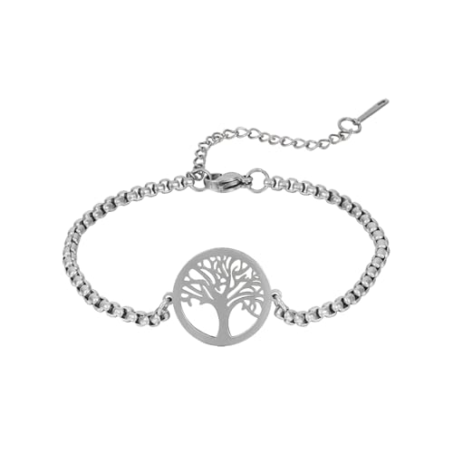 Eigso Edelstahl Baum des Lebens Armband für Frauen Männer Vintage Mode zierlich Charm Box Kette Armband für Frau Mann von Eigso