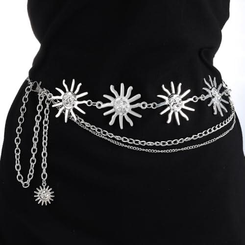 Eigso Frauen Multilayer Legierung Kette Gürtel Vintage Mode Cowboy Taille Bauch Gürtel für Frau von Eigso
