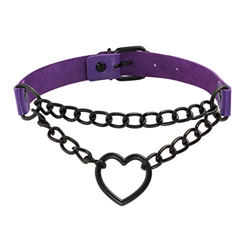 Eigso Frauen Vintage Punk Choker mit Herzform Anhänger Ketten Halskette Hip-Hop Schmuck verstellbar Eigso Frauen Vintage Punk Choker mit Herzform Anhänger Ketten Halskette Hip-Hop Schmuck verstellbar von Eigso