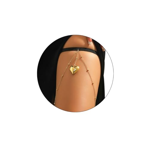 Eigso Goth Y2K Oberschenkelkette für Frauen Beinketten Strand Herz Strumpfband für Frau von Eigso