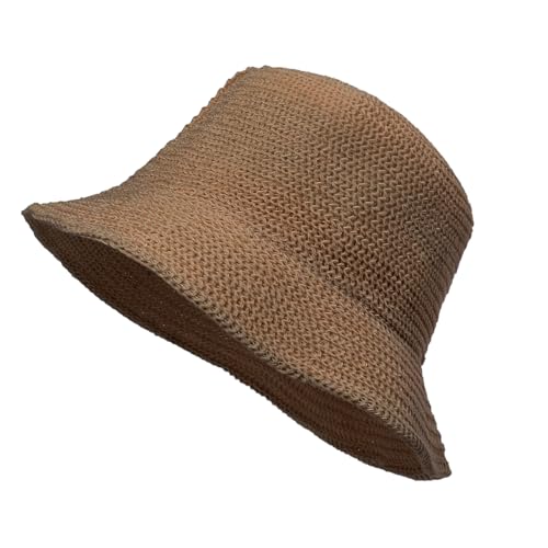 Eigso Khaki Mesh gewebt Eimer Hut für Frauen Männer Frauen Mode im Freien Fischer Cap für Frau Mann von Eigso