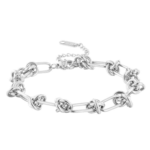 Eigso Mens Edelstahl Rock Manschette Armband Y2K Punk Kette Armbänder für Mann Gothic Stacheldraht Wristlet von Eigso