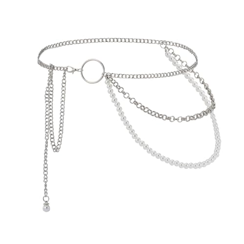 Eigso Multilayer Perle Kette Gürtel für Frauen Vintage O Ring Mode Taille Gürtel für Frau von Eigso