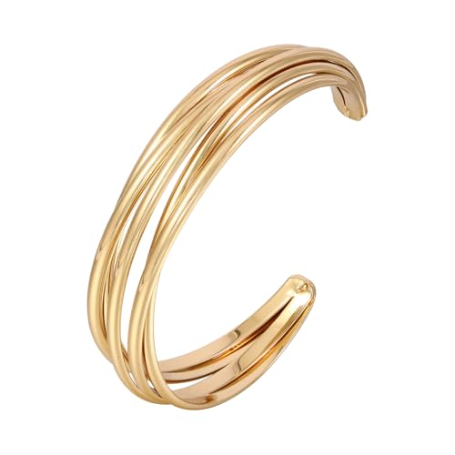 Eigso Multilayered Plated Gold Kupfer Armreif Armband für Frauen Männer Mode Hochzeit Charming Armband für Frau Mann von Eigso