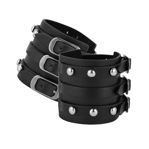 Eigso PU Leder Punk Manschette Armbänder für Männer Frauen Retro Vintage Nietenarmband Set für Männer Frauen von Eigso