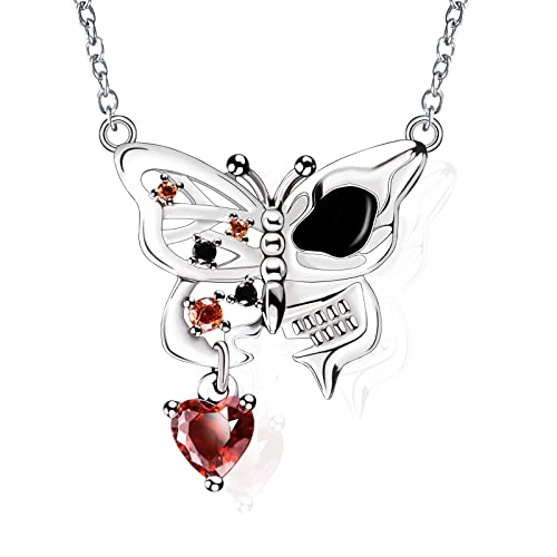 Eigso S925 Sterling Silber Totenkopf Halskette für Frauen Zierlich Silber Hexe Halskette für Engagement von Eigso
