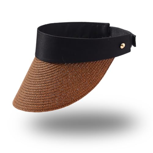 Eigso Sonnenschutz breiter Krempe Schirmmütze für Frauen gewebtes Stroh Roll Cap für Frau von Eigso