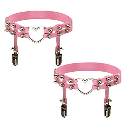 Eigso Strumpfbänder Beinringe Harness Hosenträger für Frauen mit Spikes Vintage Punk Goth Style verstellbar von Eigso