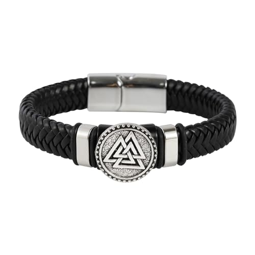 Eigso Trinity Celtic Knot Lederarmband für Mann Frau Classic Vintage 80s Mode Schmuck Armband für Männer Frauen von Eigso