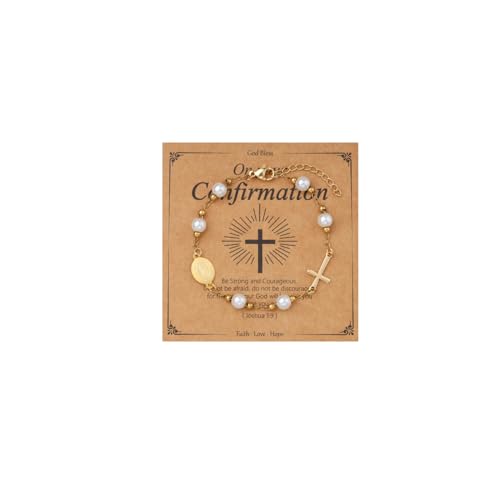 Eigso Womens Gold Plated Cross Armband für Frauen Religiöse Rosenkranz Kette Armband für Frau Eigso Womens Gold Plated Cross Armband für Frauen Religiöse Rosenkranz Kette Armband für Frau von Eigso