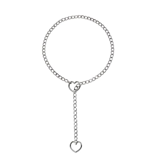 Eigso Frauen Herz Lariat Y Halskette Unisex Vintage Heats Oval Ring Kette Choker Kragen für Frau Mann von Eigso