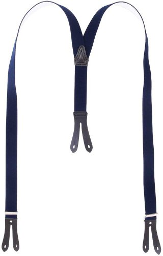 Eiko Hosenträger, 36mm breit, Lederpatten und Leder-Rückenteil (110cm, marine) von Eiko