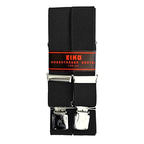 Eiko Hosenträger extra lang mit 4er Clip, schwarz, 130 cm von Eiko