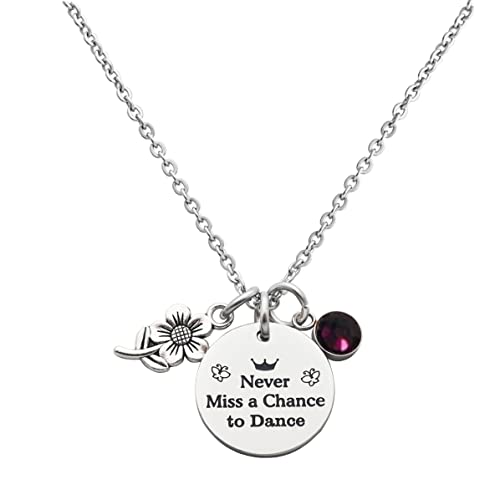 Eilygen Tänzerin Geschenk Tanzmädchen Halskette Never Miss a Chance to Dance Edelstahl Halskette, Metall, N von Eilygen