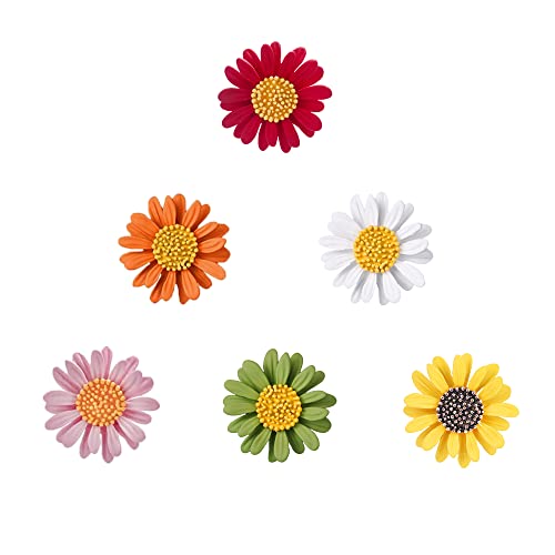 6 Stücke Gänseblümchen Brosche, Daisy Blumen Broschen, Geschenk Pin Broschees für Damen, Mädchen, Frauen, Corsage für Pullover Kleider Anzüge Taschen Anzüge Kleid Hochzeitsfeier von Ein Herz