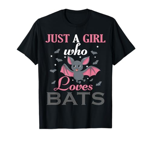 Ich bin ein Mädchen die Fledermäuse mag Süße Fledermaus T-Shirt von Ein Mädchen liebt Just a girl, who loves Bets