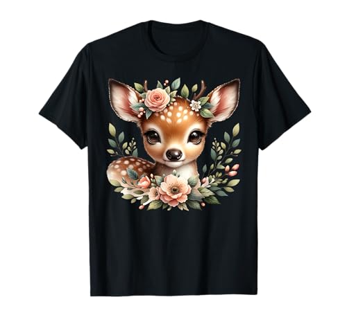 Rentier Hirsch Trachtenshirt Dirndl Reh t shirt Damen Tracht T-Shirt von Ein süßes Rehkitz karneval reh Tshirt damen