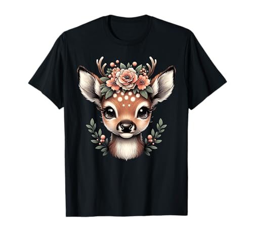 Rentier Hirsch Trachtenshirt Dirndl Reh t shirt Damen Tracht T-Shirt von Ein süßes Rehkitz karneval reh Tshirt damen