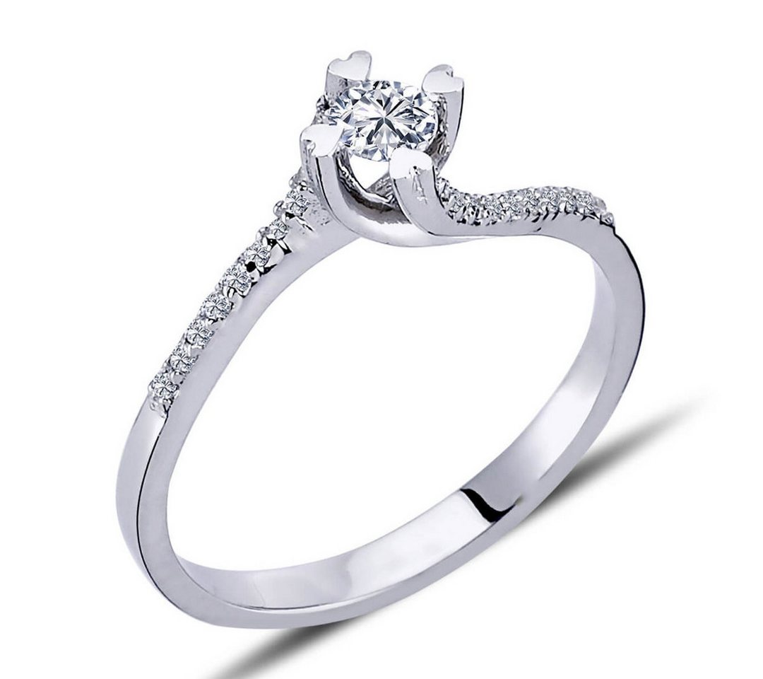 EinStein Diamant Diamantring, 0,26 Carat Diamant Solitär Ring Antragsring 14 Karat Weißgold von EinStein Diamant