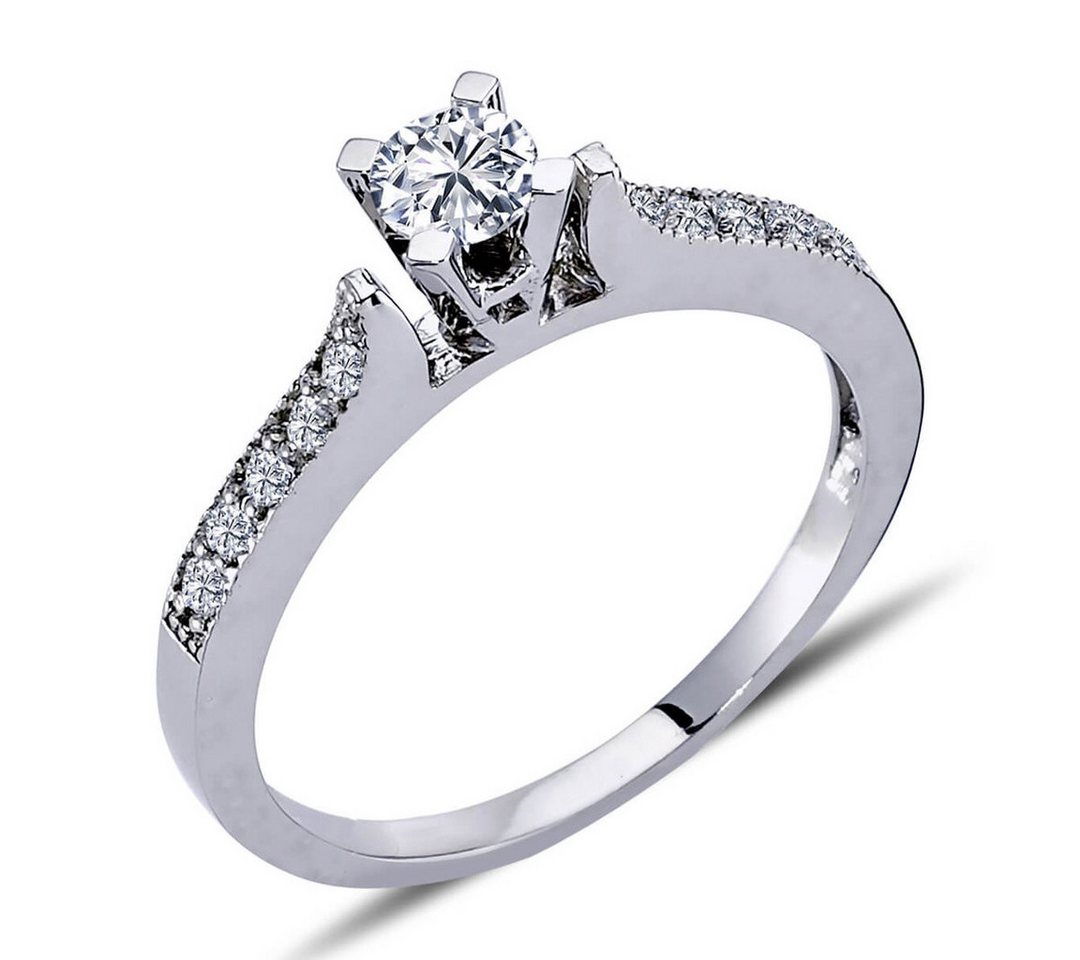 EinStein Diamant Diamantring, 0,44 Carat Solitär Diamant Ring Antragsring 14 Karat Weißgold von EinStein Diamant