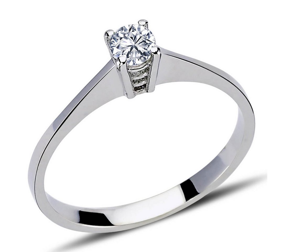 EinStein Diamant Diamantring, Solitär Ring Antragsring 14 Karat Weißgold von EinStein Diamant